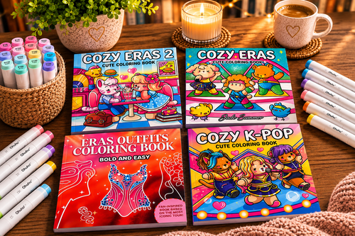 4 libros y 5 marcadores ohuhu al azar